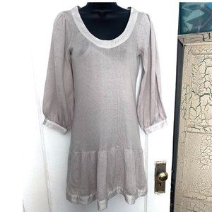 Jill Stuart Silver Gray Top / Mini Dress with Detachable Slip Dress